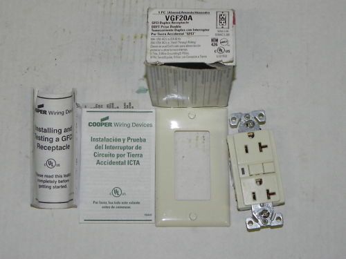 NIB COOPER VGF20A GFCI DUPLEX RECEPTACLE 20A 125V AC  