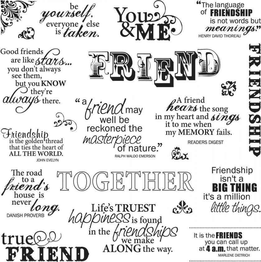 Friends Forever Fiskars Quote Clear Stamps 8X8 CSS8X8 5544  