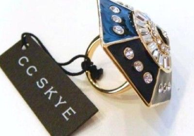 225 NWT CC Skye Power Crystal Gold Ring   Size 7  