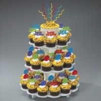 CUPCAKE Cake 3 Tier Tray Scalloped WEDDING Birthday PARTY Dessert Tree 