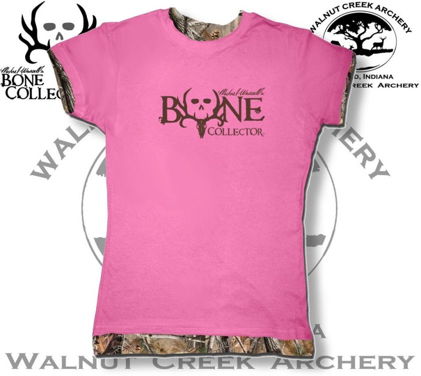 Bone Collector Ladies Logo Layered Pink T shirt 305 903  