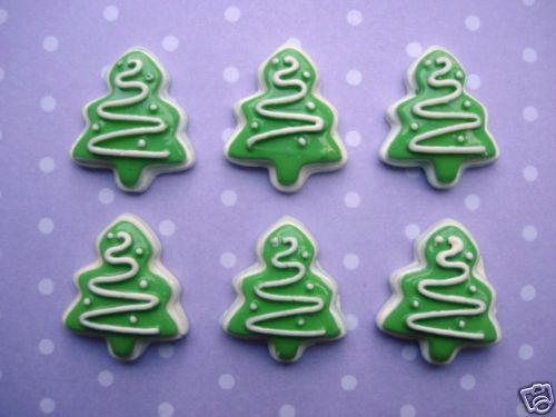20 Christmas Tree Resin Flatback Button/sewing//bow B41  