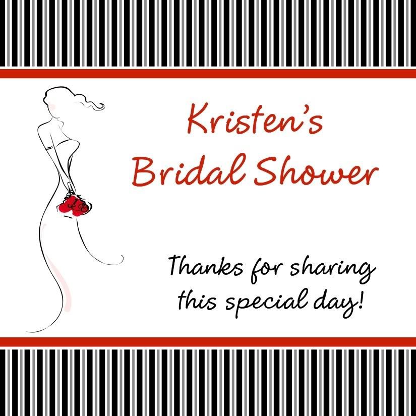 Bridal Shower BLUSHING BRIDE Favor/Gift Tags RED  