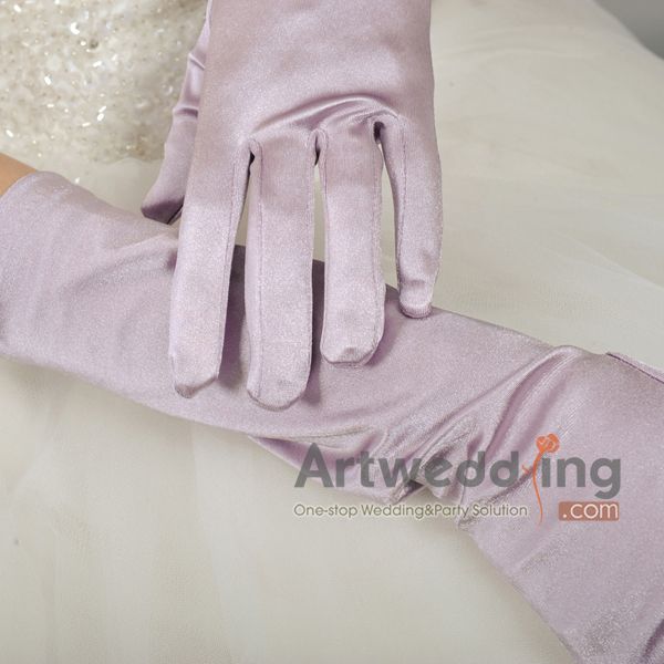 Satin Elbow Wedding Gloves (Ginger/Light Yellow/Sage/Lilac/Burgundy 