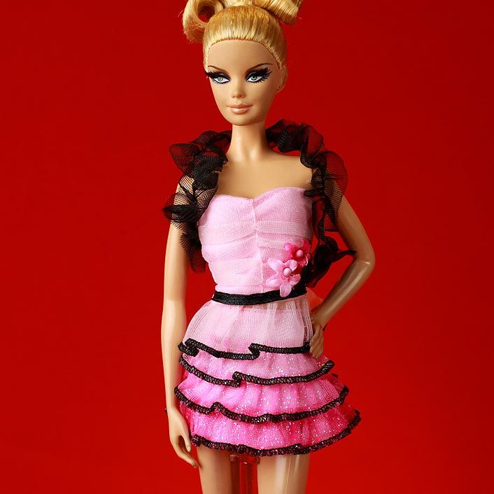 LD1284 Pink Black Designer Fashion Set Barbie FR  