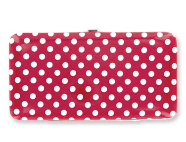 Flat Pink Polka Dot Wallet Hard Case Black Red New 722950157688  
