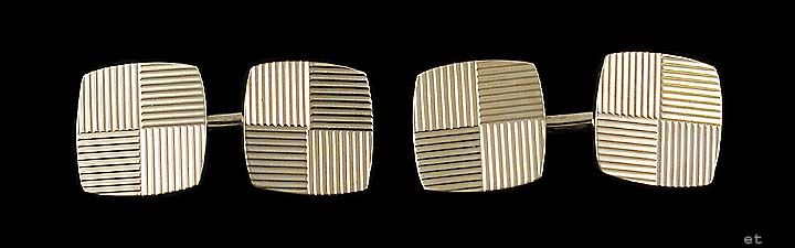 WELL MADE VINTAGE FISHER & CO 14K GOLD SQUARE CUFFLINKS  